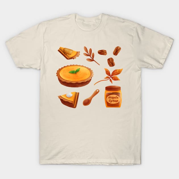 Autumn Pumpkin Pie T-Shirt by CleanRain3675